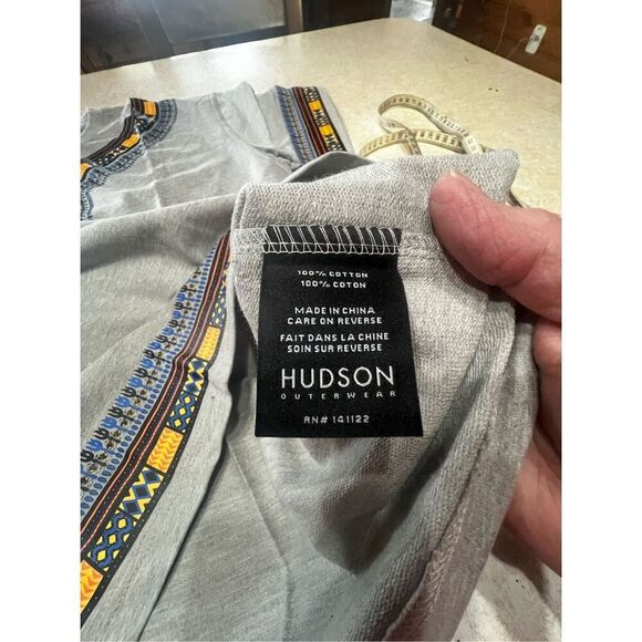 Hudson Unisex Aztec  Heather Gray Tee Shirt Sz XXL NWT - Picture 7 of 7